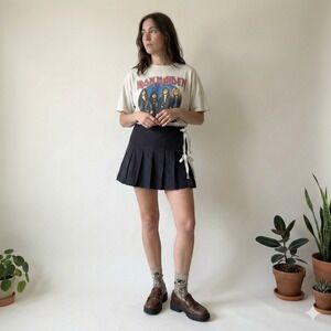 Lauren Perrin London Sailor Short Skirt‎ Womens 6 Black Tie Schoolgirl Pleated